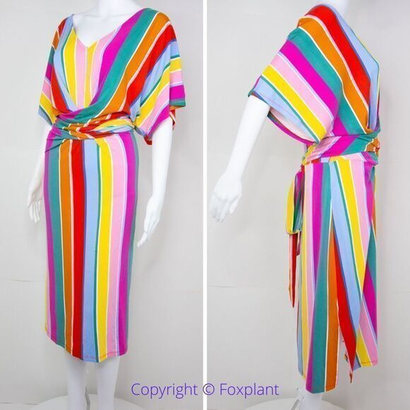 NEW Eloquii‎ Rainbow Wrap Around Dress, size 18 - Picture 3 of 16